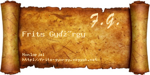 Frits György névjegykártya
